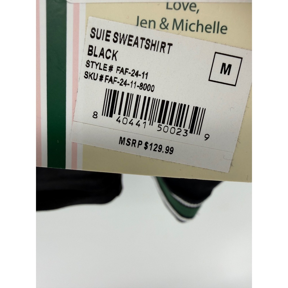 Fore All Suie Sweatshirt Black Green White Quarter Zip Golf Pullover M $128 - Picture 3 of 7